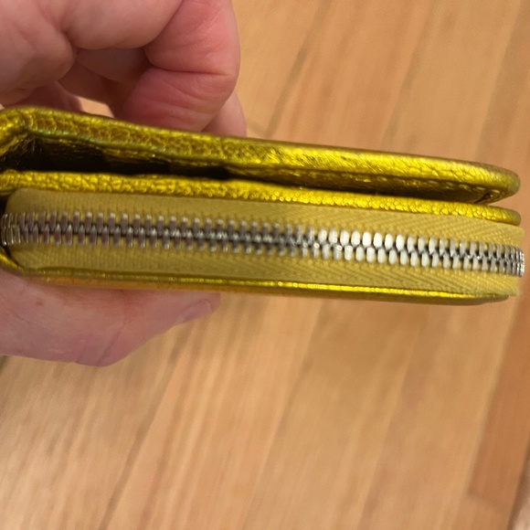 Balenciaga Gold Leather Trifold Wallet - Picture 8 of 15